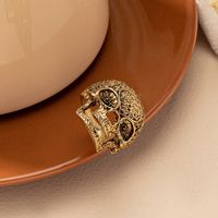 Hip-hop Rock Punk Skull Alloy Plating Gold Plated Women's Wide Band Rings main image 7