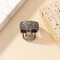 Hip-hop Rock Punk Skull Alloy Plating Gold Plated Women's Wide Band Rings main image 6