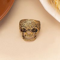 Hip-hop Rock Punk Skull Alloy Plating Gold Plated Women's Wide Band Rings main image 1