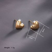 1 Pair Basic Simple Style Heart Shape Plating 304 Stainless Steel 18K Gold Plated Ear Studs sku image 1