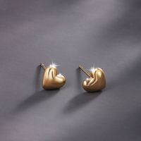 1 Pair Basic Simple Style Heart Shape Plating 304 Stainless Steel 18K Gold Plated Ear Studs main image 2