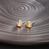 1 Pair Basic Simple Style Heart Shape Plating 304 Stainless Steel 18K Gold Plated Ear Studs main image 3