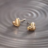 1 Pair Basic Simple Style Heart Shape Plating 304 Stainless Steel 18K Gold Plated Ear Studs main image 4