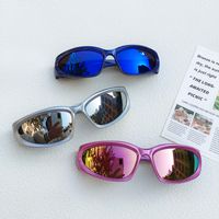 Casual Vacation Sports Geometric Pc Resin Avaitor Full Frame Kids Sunglasses main image 6