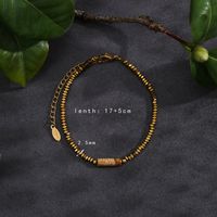Simple Style Solid Color Stainless Steel Natural Stone Beaded Handmade Plating 18k Gold Plated Bracelets main image 1
