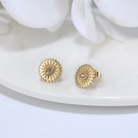 1 Pair Simple Style Commute Eye Plating Inlay Sterling Silver Zircon 14k Gold Plated White Gold Plated Ear Studs main image 1