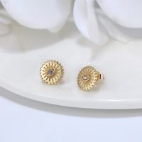 1 Pair Simple Style Commute Eye Plating Inlay Sterling Silver Zircon 14k Gold Plated White Gold Plated Ear Studs main image 7