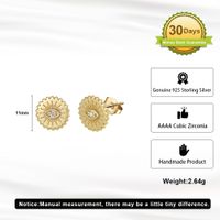 1 Pair Simple Style Commute Eye Plating Inlay Sterling Silver Zircon 14k Gold Plated White Gold Plated Ear Studs main image 2