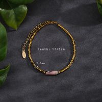 Simple Style Solid Color Stainless Steel Natural Stone Beaded Handmade Plating 18k Gold Plated Bracelets sku image 3