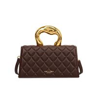 Women's Small Pu Leather Argyle Bow Knot Vintage Style Square Flip Cover Handbag main image 5