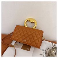 Women's Small Pu Leather Argyle Bow Knot Vintage Style Square Flip Cover Handbag sku image 1