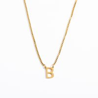 201 Stainless Steel 304 Stainless Steel Gold Plated Simple Style Letter Pendant Necklace main image 4