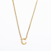 201 Stainless Steel 304 Stainless Steel Gold Plated Simple Style Letter Pendant Necklace main image 5