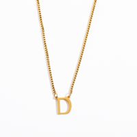 201 Stainless Steel 304 Stainless Steel Gold Plated Simple Style Letter Pendant Necklace main image 3