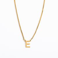 201 Stainless Steel 304 Stainless Steel Gold Plated Simple Style Letter Pendant Necklace sku image 5