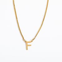 201 Stainless Steel 304 Stainless Steel Gold Plated Simple Style Letter Pendant Necklace sku image 6