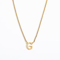 201 Stainless Steel 304 Stainless Steel Gold Plated Simple Style Letter Pendant Necklace sku image 7
