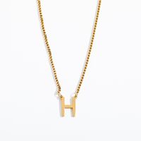 201 Stainless Steel 304 Stainless Steel Gold Plated Simple Style Letter Pendant Necklace sku image 8