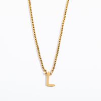 201 Stainless Steel 304 Stainless Steel Gold Plated Simple Style Letter Pendant Necklace sku image 11