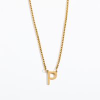 201 Stainless Steel 304 Stainless Steel Gold Plated Simple Style Letter Pendant Necklace sku image 2