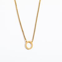 201 Stainless Steel 304 Stainless Steel Gold Plated Simple Style Letter Pendant Necklace sku image 13