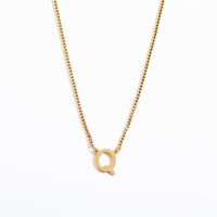 201 Stainless Steel 304 Stainless Steel Gold Plated Simple Style Letter Pendant Necklace sku image 14