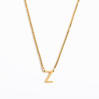 201 Stainless Steel 304 Stainless Steel Gold Plated Simple Style Letter Pendant Necklace sku image 21