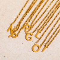 201 Stainless Steel 304 Stainless Steel Gold Plated Simple Style Letter Pendant Necklace main image 10