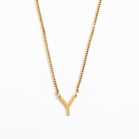 201 Stainless Steel 304 Stainless Steel Gold Plated Simple Style Letter Pendant Necklace sku image 20