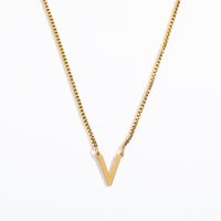 201 Stainless Steel 304 Stainless Steel Gold Plated Simple Style Letter Pendant Necklace sku image 1