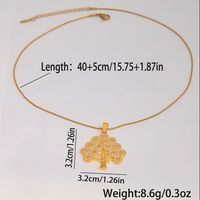 Simple Style Commute Tree Stainless Steel Copper Plating Inlay Zircon 18k Gold Plated Pendant Necklace main image 7