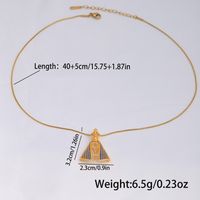 Simple Style Commute Tree Stainless Steel Copper Plating Inlay Zircon 18k Gold Plated Pendant Necklace main image 2