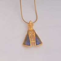 Simple Style Commute Tree Stainless Steel Copper Plating Inlay Zircon 18k Gold Plated Pendant Necklace main image 10