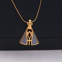 Simple Style Commute Tree Stainless Steel Copper Plating Inlay Zircon 18k Gold Plated Pendant Necklace main image 9