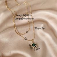 Retro Solid Color Alloy Inlay Artificial Gemstones Women's Pendant Necklace main image 2