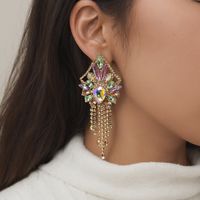 1 Pair Casual Elegant Vacation Tassel Plating Inlay Alloy Acrylic Gold Plated Silver Plated Drop Earrings main image 1