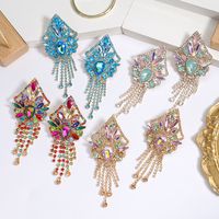 1 Pair Casual Elegant Vacation Tassel Plating Inlay Alloy Acrylic Gold Plated Silver Plated Drop Earrings main image 5