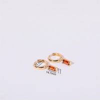 1 Pair Simple Style Rectangle Plating Inlay 201 Stainless Steel 304 Stainless Steel Titanium Steel Birthstone Gold Plated Drop Earrings main image 2
