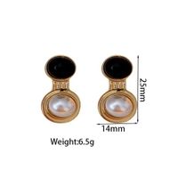 1 Pair Vintage Style Simple Style Round Plating Inlay Alloy Artificial Pearls Gold Plated Drop Earrings main image 2