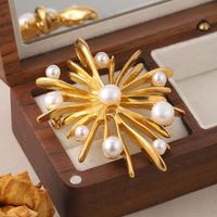 Vintage Style Fashion Simple Style Fireworks Copper Plating Inlay Pearl Women's Brooches 1 Piece main image 3