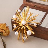 Vintage Style Fashion Simple Style Fireworks Copper Plating Inlay Pearl Women's Brooches 1 Piece main image 1