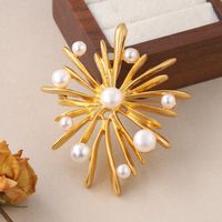 Vintage Style Fashion Simple Style Fireworks Copper Plating Inlay Pearl Women's Brooches 1 Piece main image 6