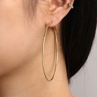 1 Pair Nordic Style XUPING Circle Plating 304 Stainless Steel 18K Gold Plated Hoop Earrings main image 5