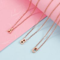 Stainless Steel Rose Gold Plated Simple Style Letter None Pendant Necklace main image 1