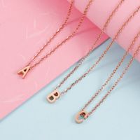 Stainless Steel Rose Gold Plated Simple Style Letter None Pendant Necklace main image 5