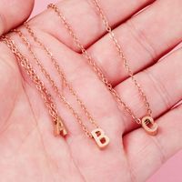 Stainless Steel Rose Gold Plated Simple Style Letter None Pendant Necklace main image 3