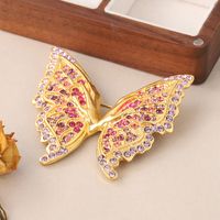 Elegant Vintage Style Sweet Butterfly Copper Plating Inlay Rhinestones Women's Brooches 1 Piece main image 4