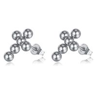 1 Pair French Style Cross Stainless Steel Ear Studs sku image 1