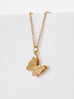 304 Stainless Steel 18K Gold Plated Sweet Simple Style Plating Butterfly Pendant Necklace main image 1
