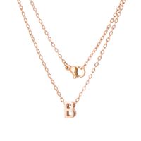 Stainless Steel Rose Gold Plated Simple Style Letter None Pendant Necklace sku image 2